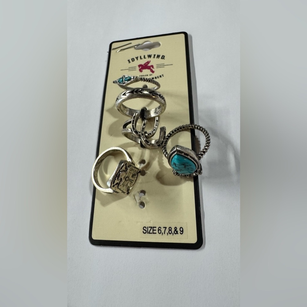 Idyllwind Silver and Turquoise Ring Set